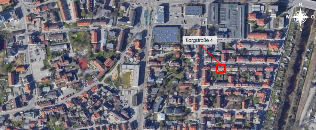 Luftbild Lage Mehrfamilienhaus Augsburg